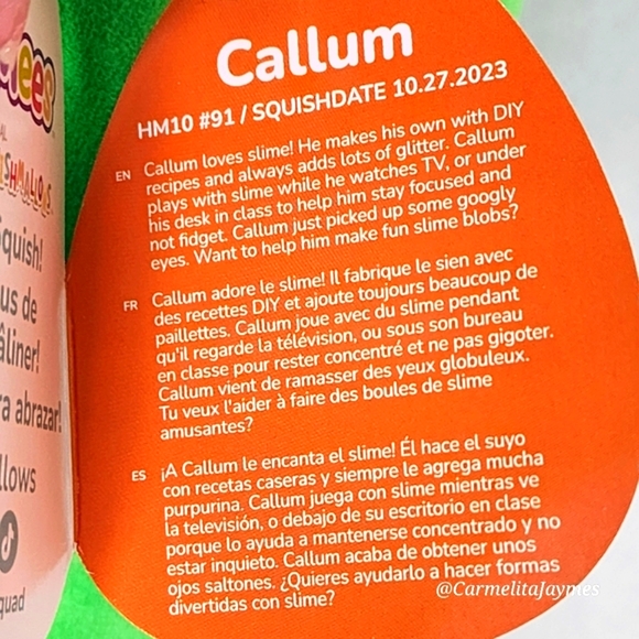 🎃 CALLUM 🧌 Green Monster HugMee Halloween 2024 Original Squishmallow ☆ NWT ☆ - Picture 4 of 8